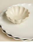 Wave Matte Ivory Dipping Bowl