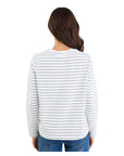 Tether Stripe Long Sleeve Boxy Tee - Khaki White