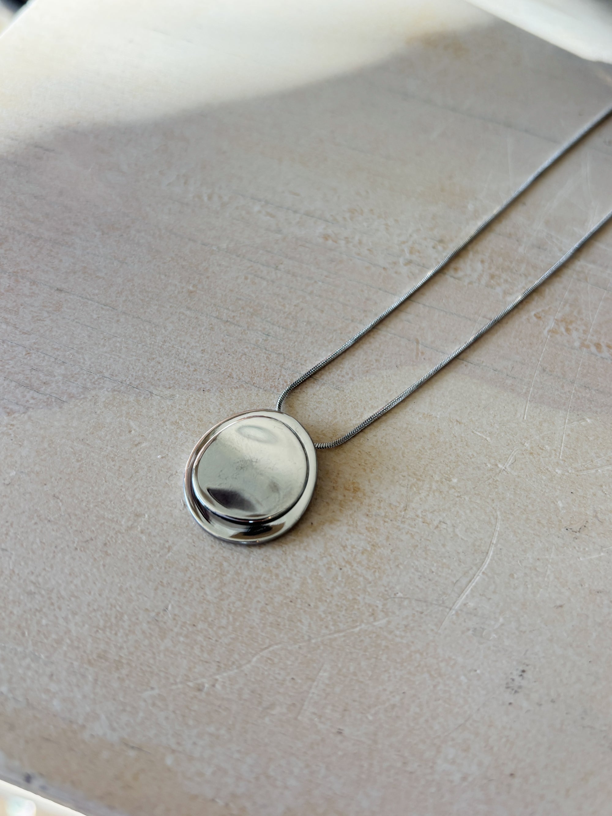 Necklace - Silver Double Disc
