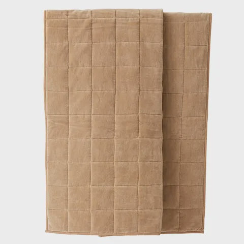 Vera Quilt Velvet Throw - Taupe