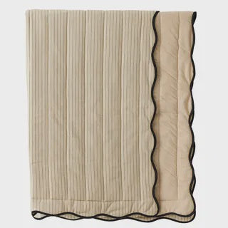 Eileen Cotton Throw - Taupe/Black