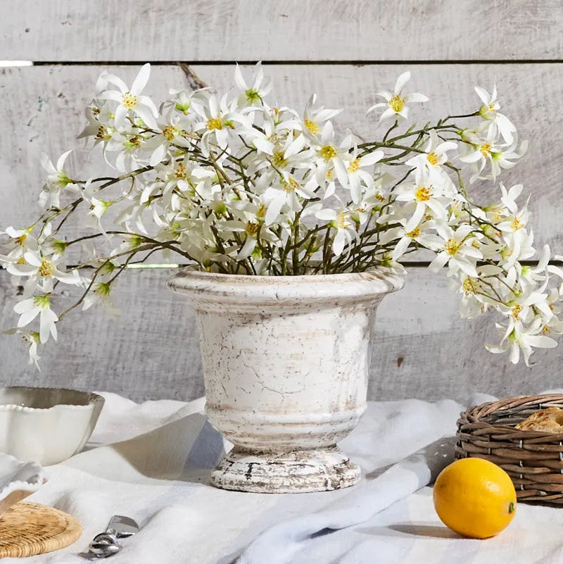 Rustic Urn Planter  - White | Medium