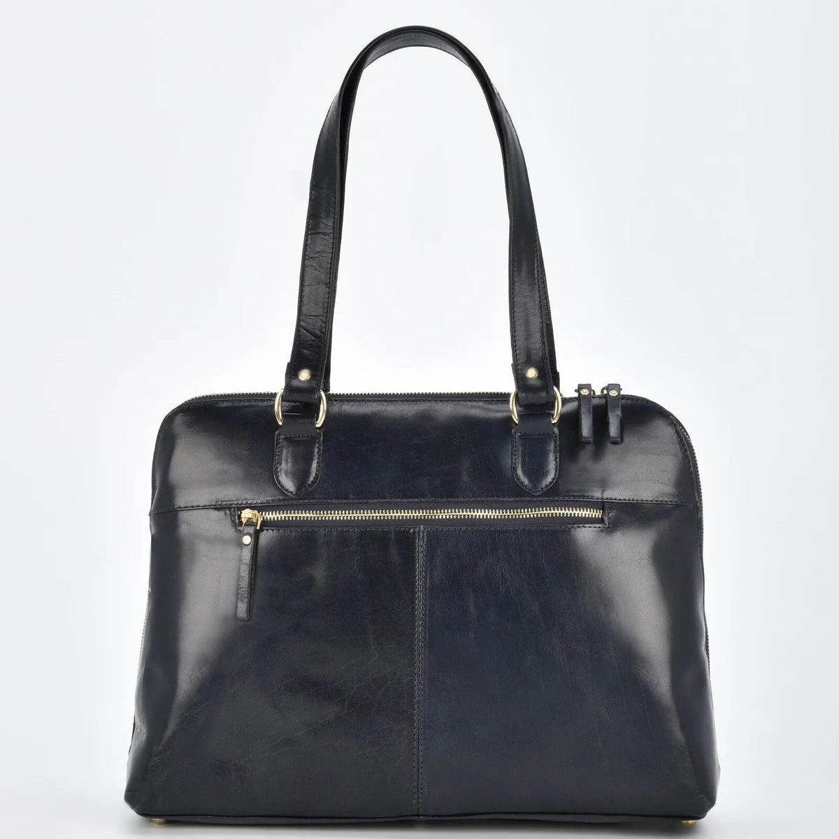 Leather Work Bag - Fawkner | Navy