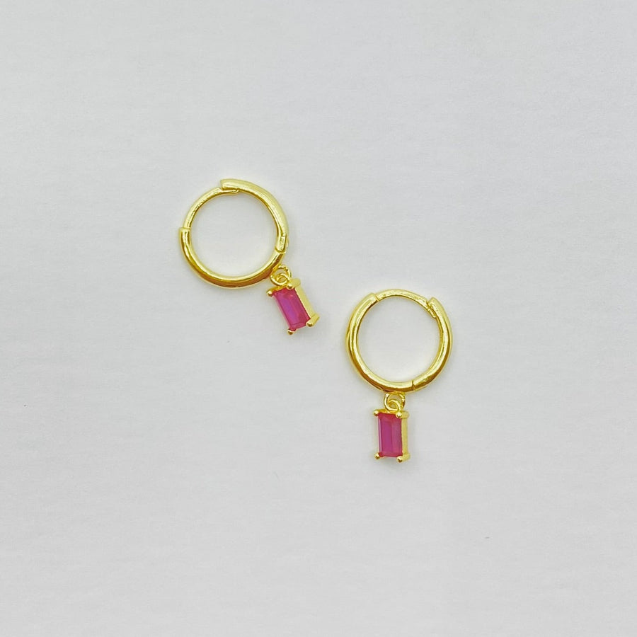 Huggie Earrings - Gold + Gemstone | Assorted