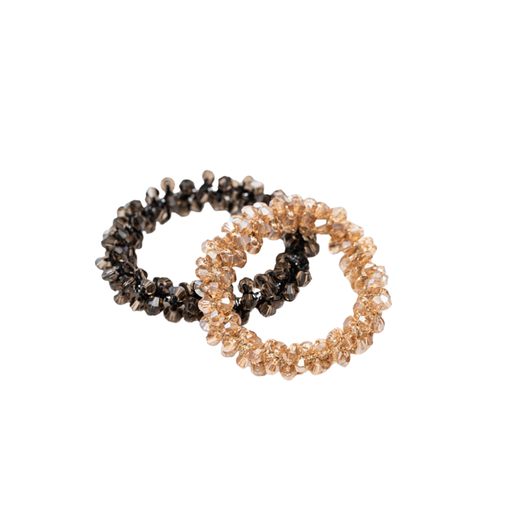 Crystal Coffee Hair Ties