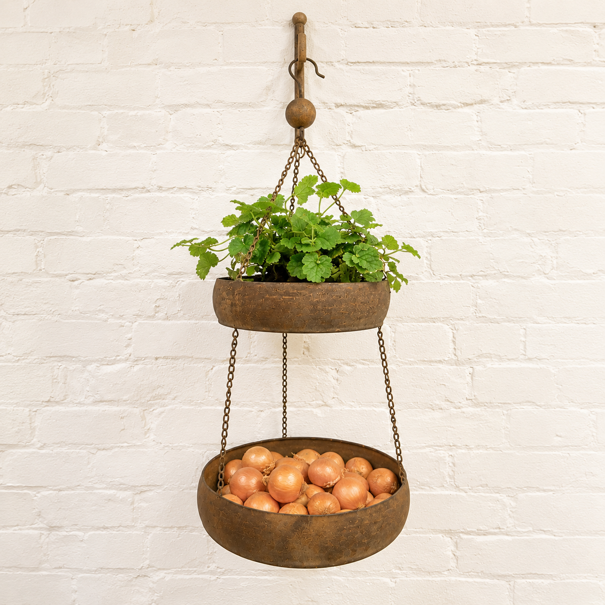Metal Hanging Planter - Double