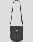 Leather Turnlock Crossbody - Janie | Black