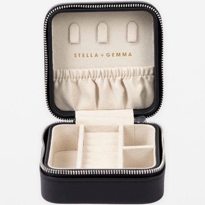 S+G Jewellery Case - Square | Quilted Black