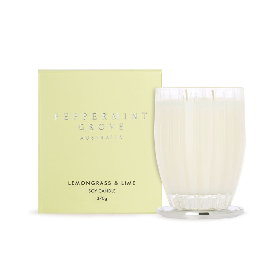 Peppermint Grove Soy Candle - Lemongrass & Lime 370g