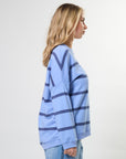 Newport Sweat - Cross Stripe Cornflower