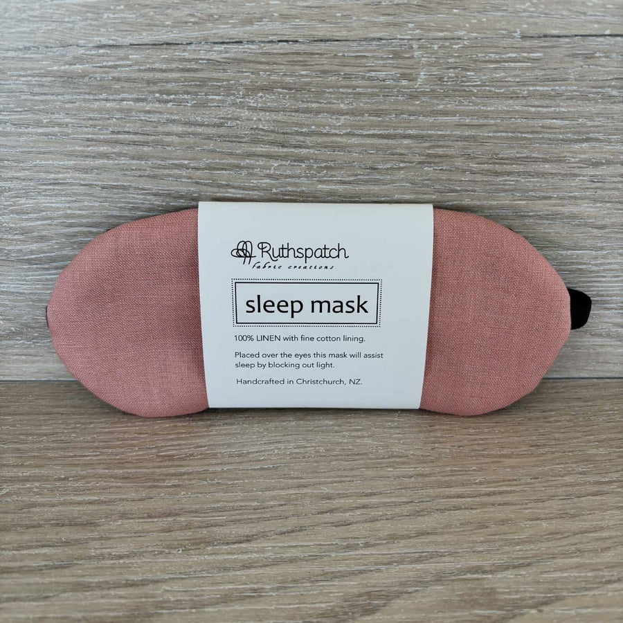 Ruthspatch Linen Sleep Mask - Coral