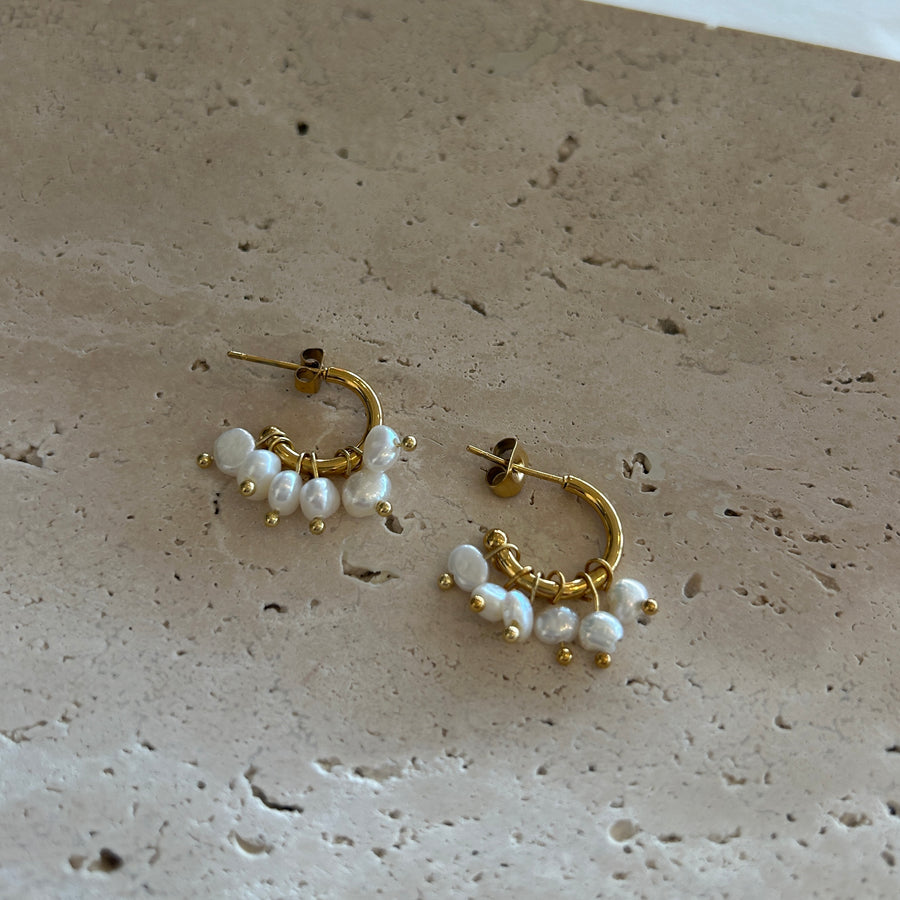 Earrings - Pearl | Gold 6 Pearl earrings