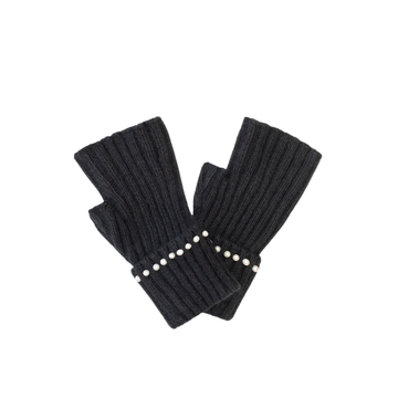 Gloves Fingerless Pearl Black