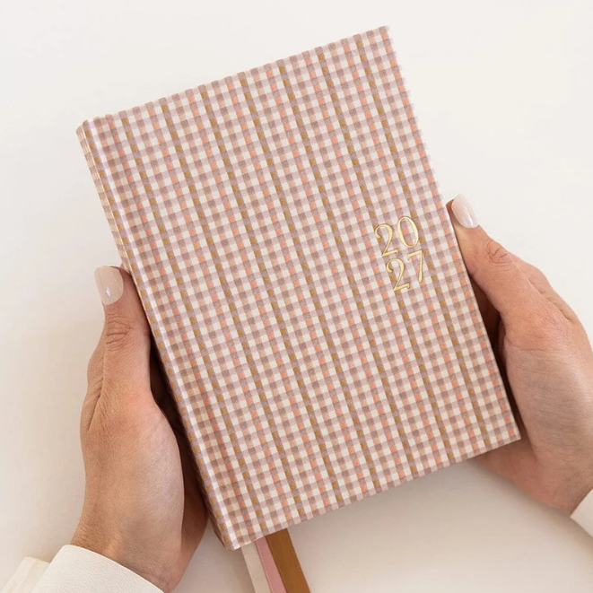 2027 Day to a Page Linen Bound Planner - Primrose