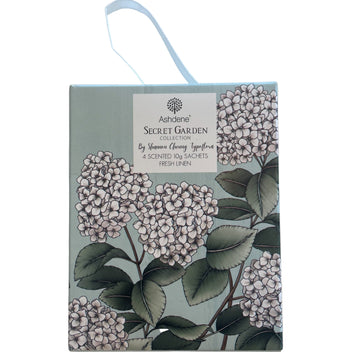 Secret Garden Fresh Linen Scented Sachets - 4 Pack