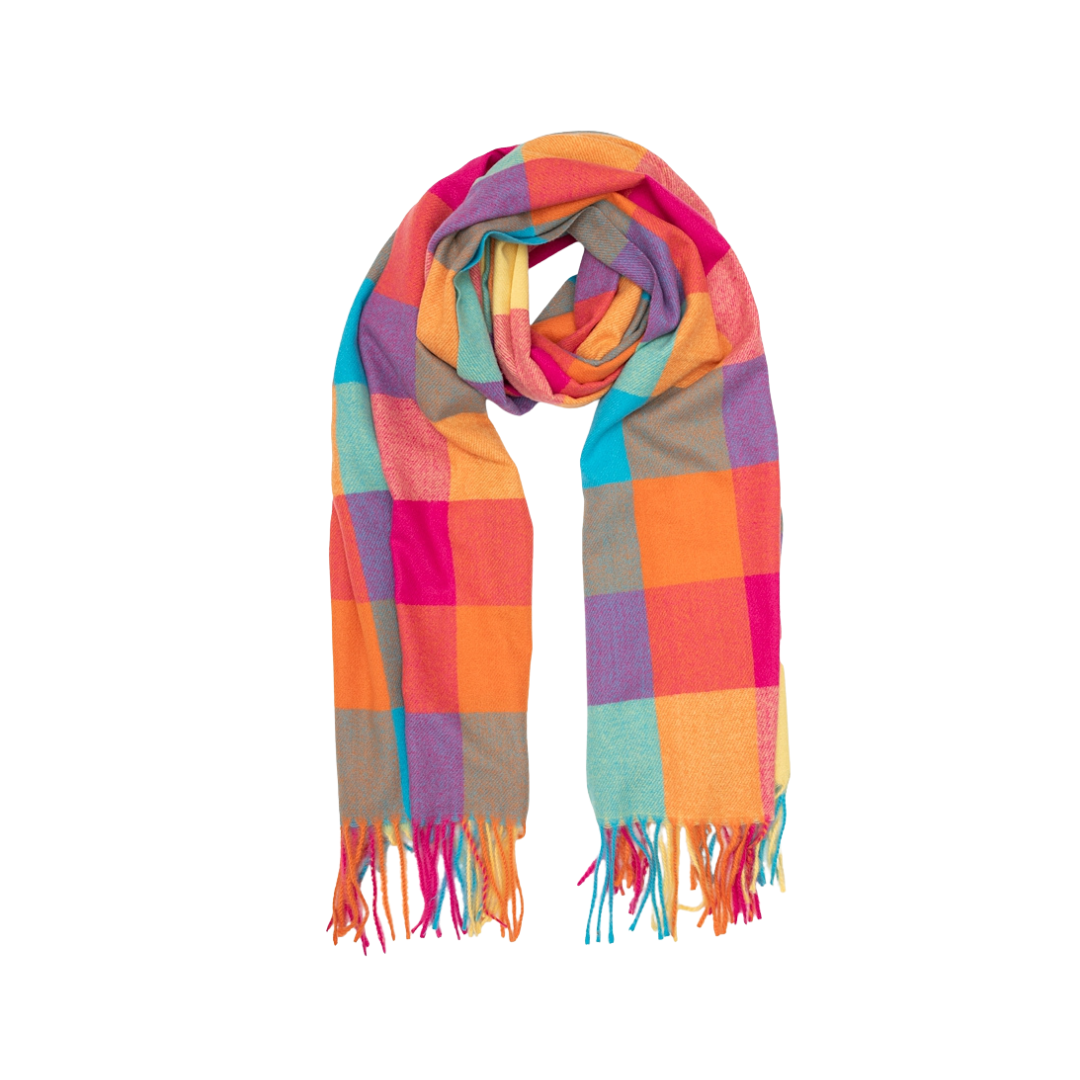 Antler Rainbow Check Scarf