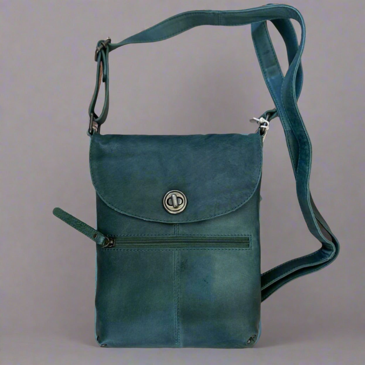 Leather Bag - Tayla graphite rugged hide