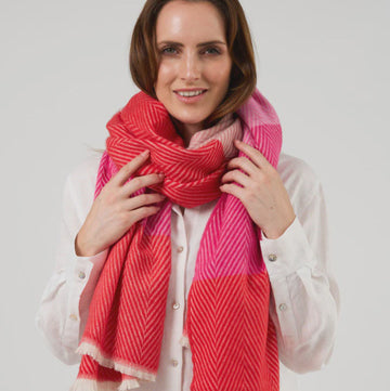 S + G Scarf - Chevron | Fushia