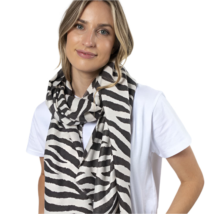 S + G Scarf - Black and White Zebra