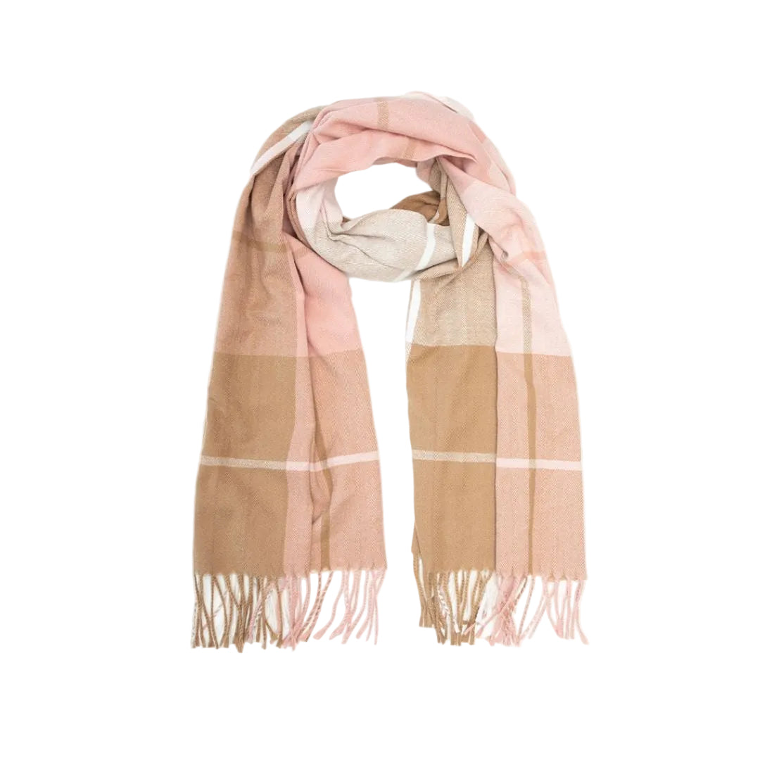 Caramel Blush Check Scarf by Antler