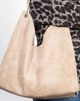 Classic Carry-All Shoulder Bag | Taupe Suedette