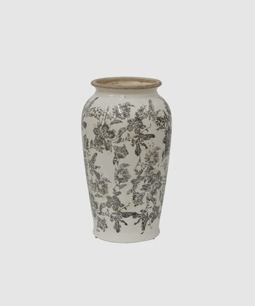 Black and Cream Hand Painted Vase