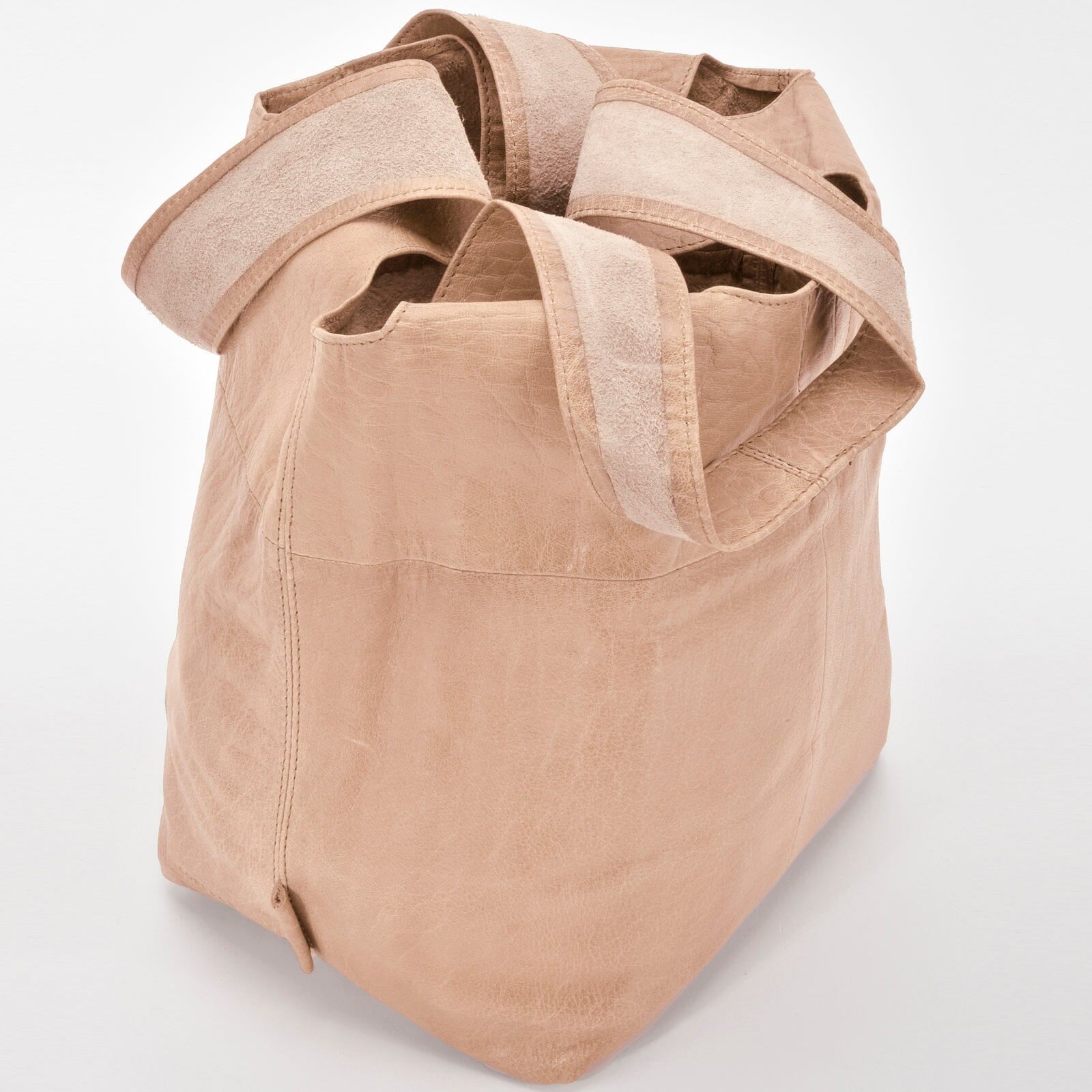 Beige tote bag on a white background