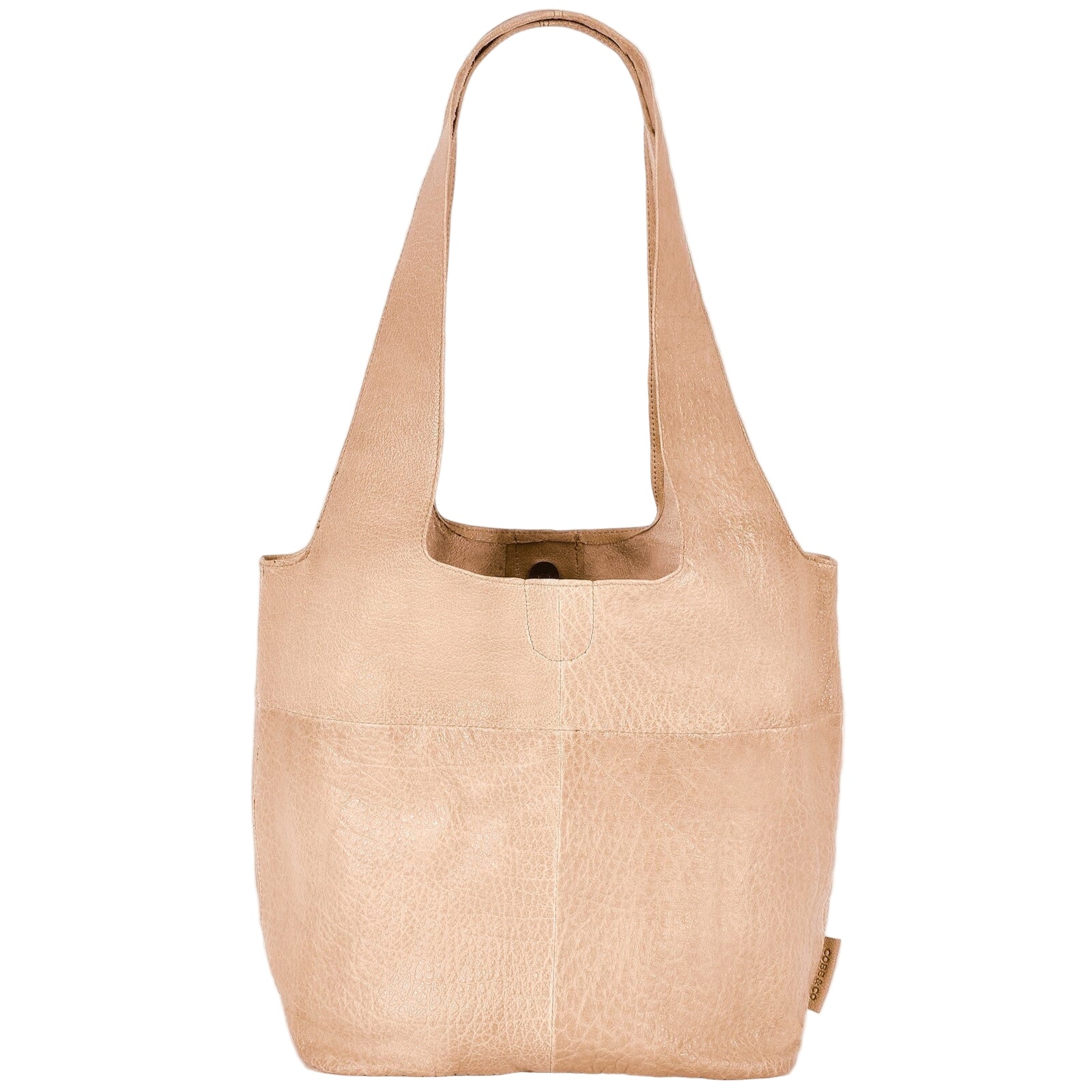 Beige tote bag on a white background