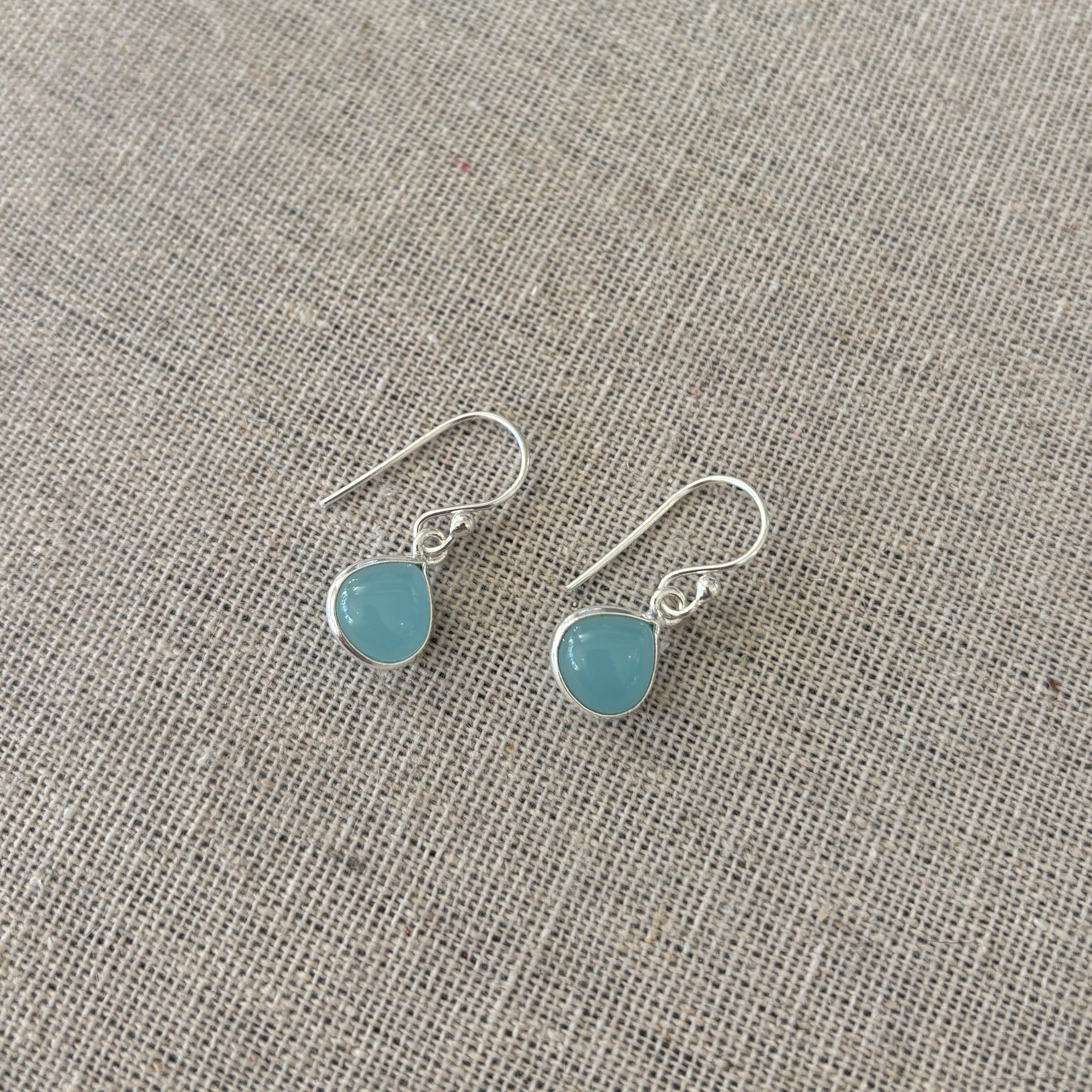 Sterling Silver Drop Earrings - Chalcedony