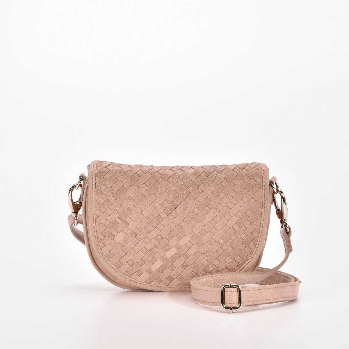 Woven Leather Bag  - Surrey | Blush