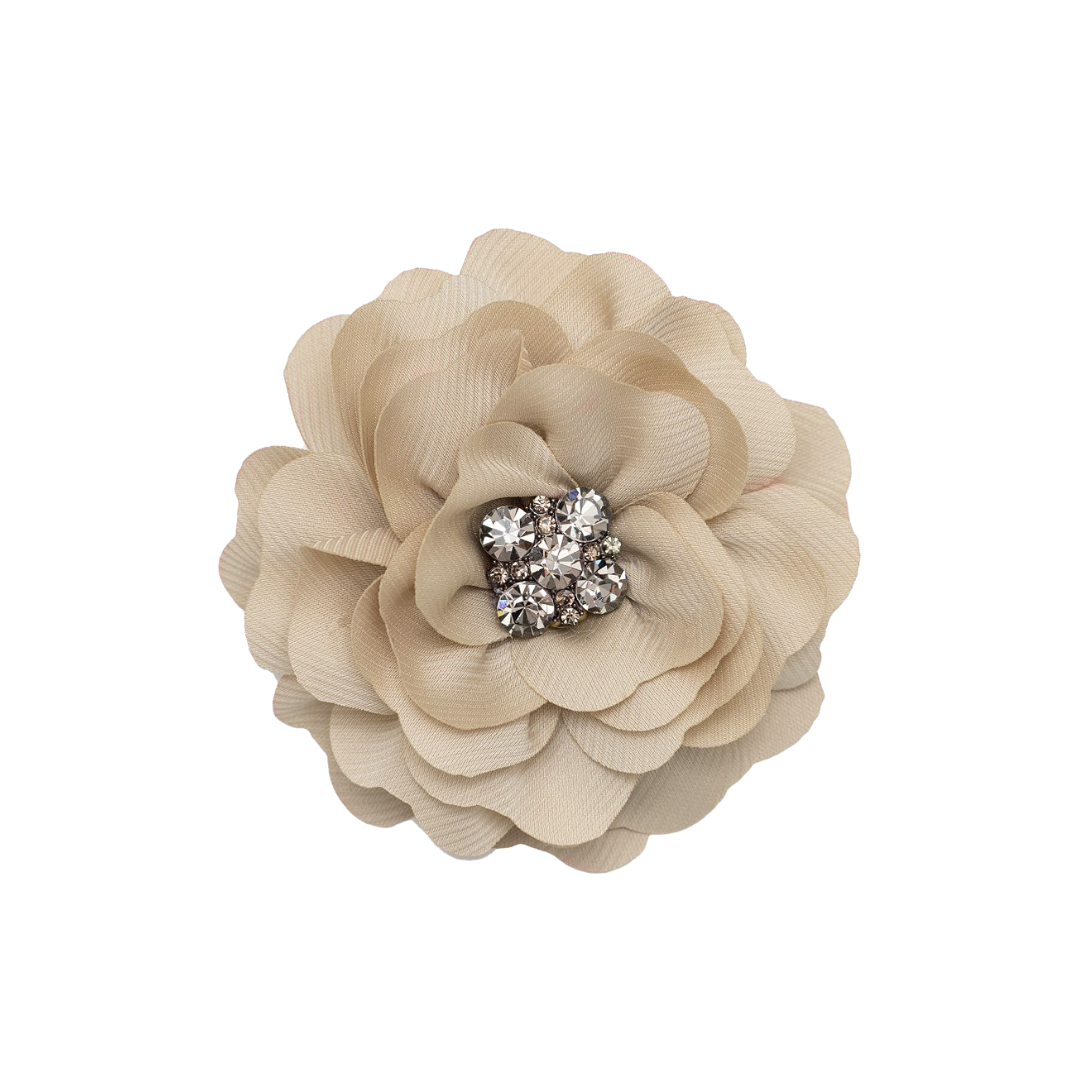 Taupe Flower Brooch | Clip