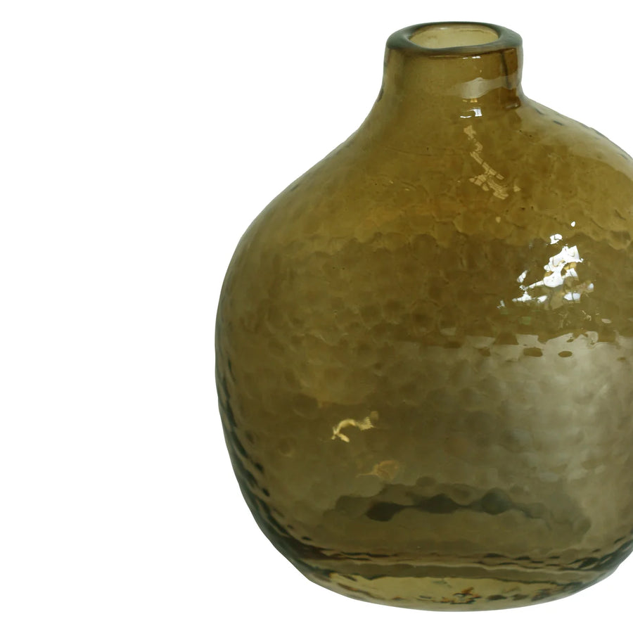 Handblown Amber Glass Vase