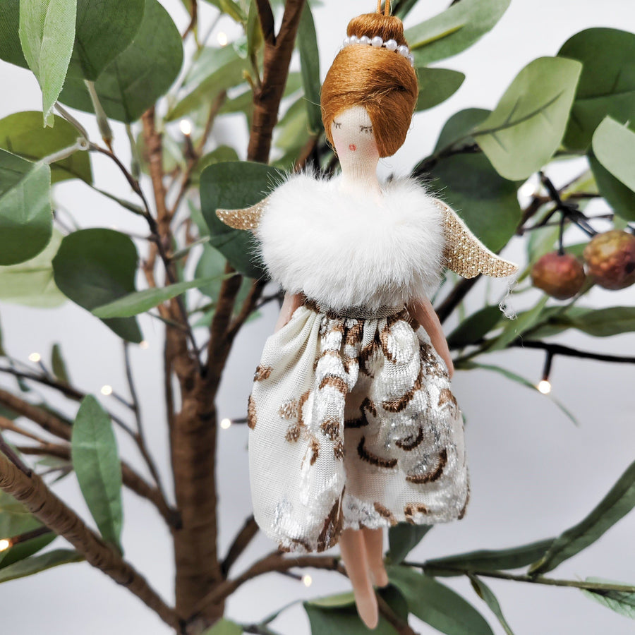 Christmas - Elegant Christmas Angel (Gold+Cream) 