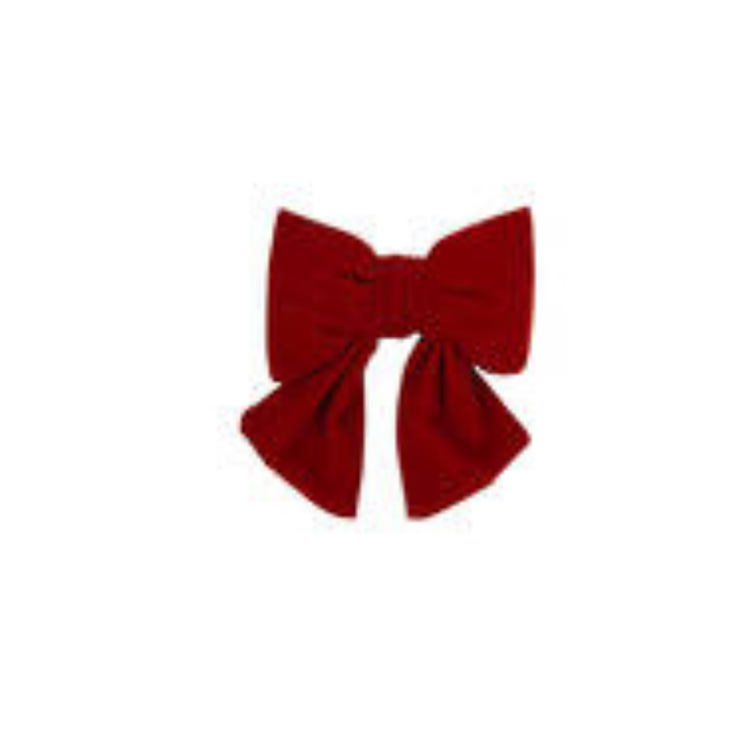 Christmas - Velvet Bow Mulberry with Clip | Small