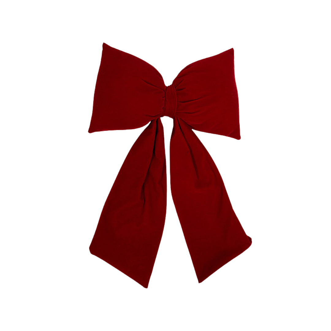 Christmas - Velvet Bow with Clip - Mulberry | Large