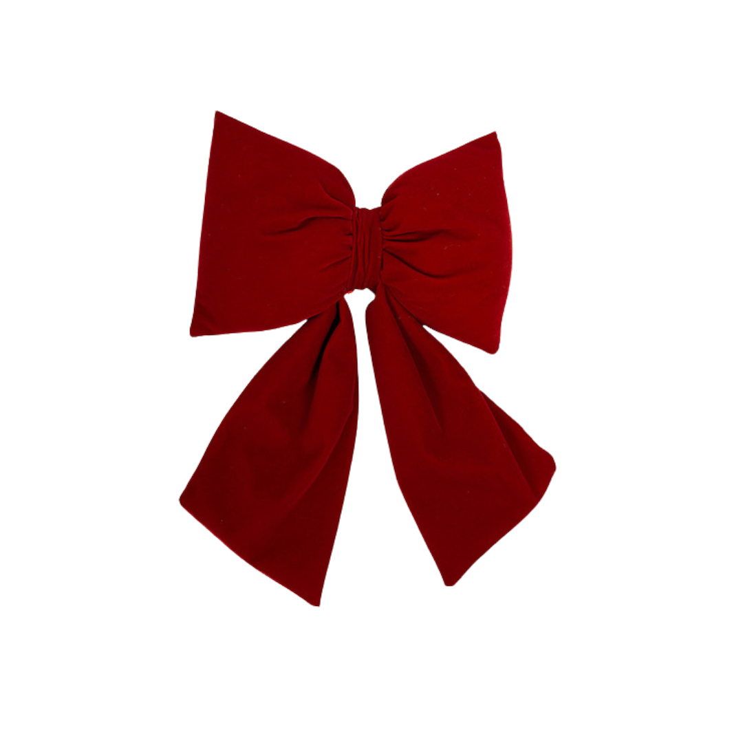 Christmas - Velvet Bow Mulberry with Clip | Medium
