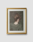 Vintage Portrait Lady in Green Wall Art by French Country