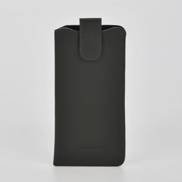 Black phone case on a light gray background