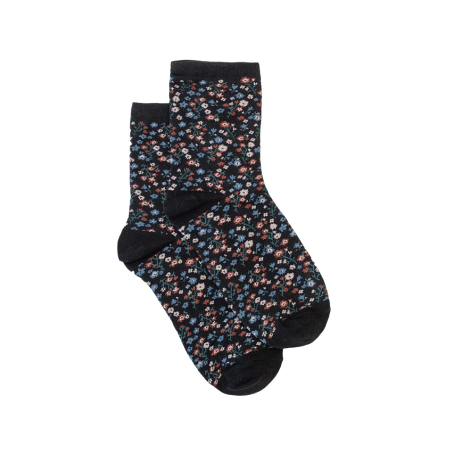 Wild Flower Sock Black