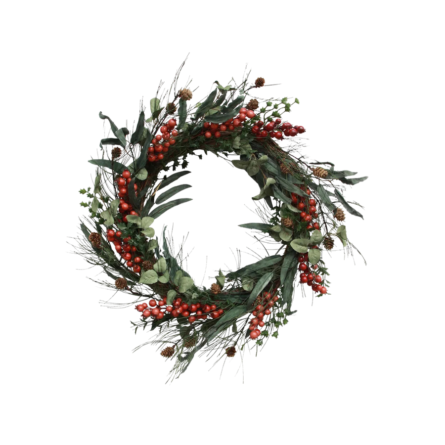 Foraged Red Berry Wreath - Large