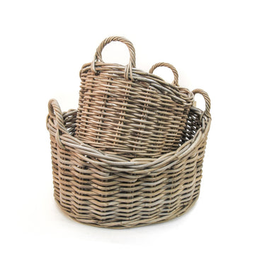 Trade aid oval rattan baskets