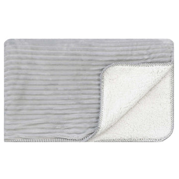 Ribbed Sherpa Blanket - Grey