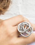 Melko Adjustable Scrunch Ring - Silver | shelf home and gifts