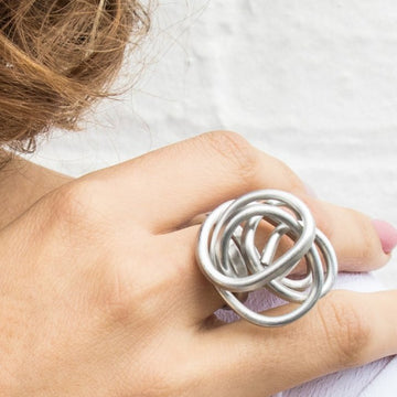 Melko Adjustable Scrunch Ring - Silver | shelf home and gifts
