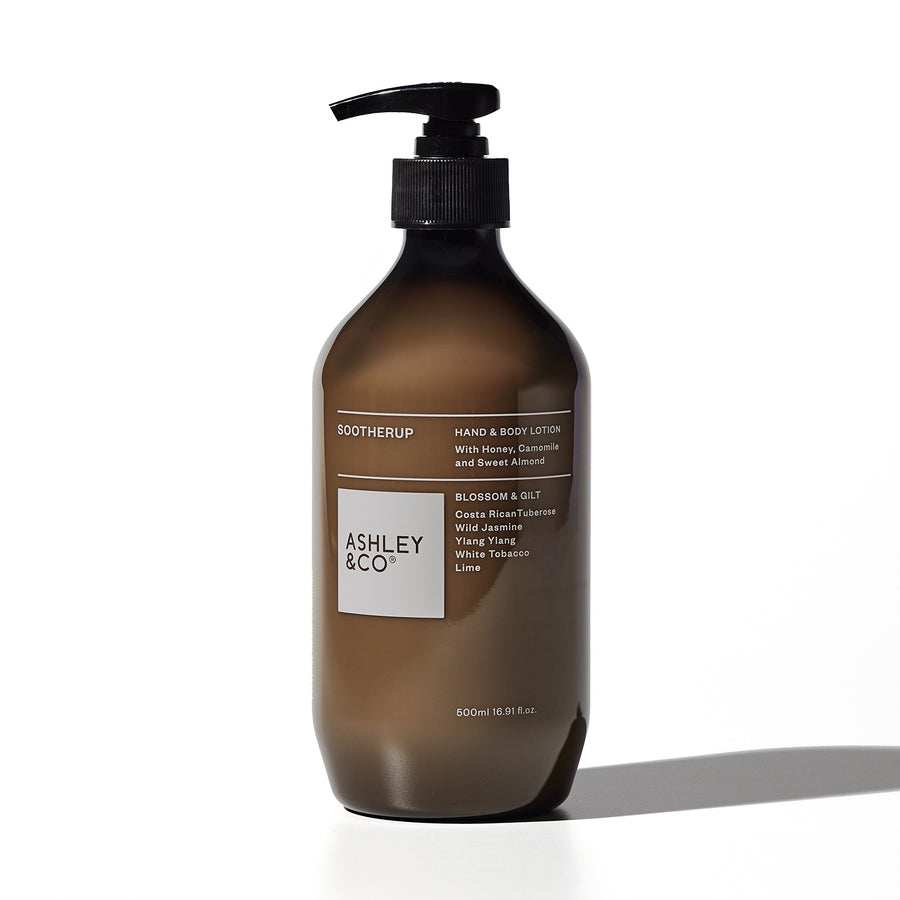ashley and co sootherup Lotion Blossom and Gilt | shelf home and gifts
