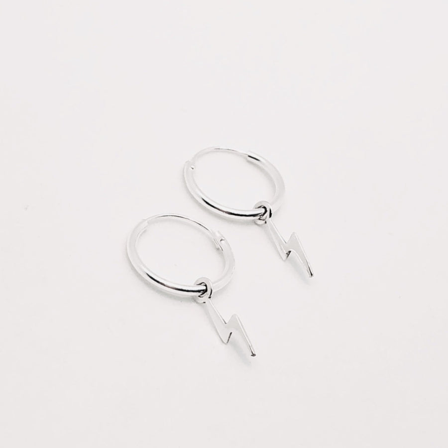 Some Sterling Silver Hoop with Lightning Bolt | shelf home and gifts