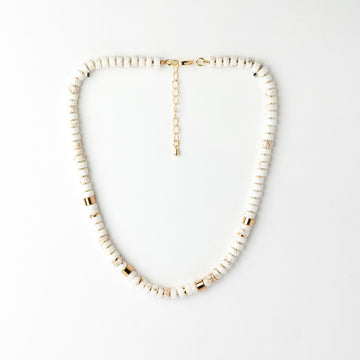 Howlite necklace in cream and gold by Stella + Gemma