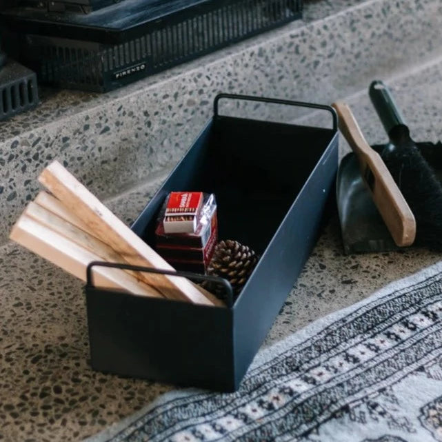 black metal planter box with handles by saffron inc
