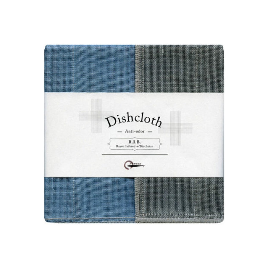 RIB Dishcloth - Aqua/Grey | Shelf Home and Gifts