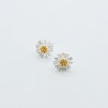 Sterling Silver Daisy Earrings - Gold Centre | Shelf Home and Gifts